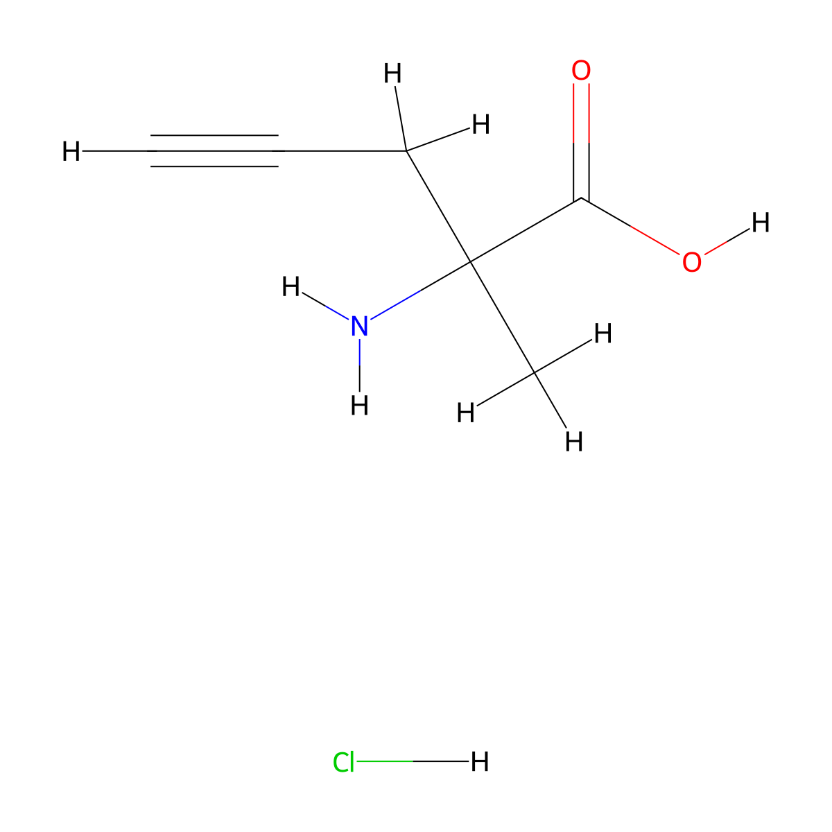 2-Amino-2-methylpent-4-ynoic acid hydrochloride molecular structure, CAS 2770368-60-8