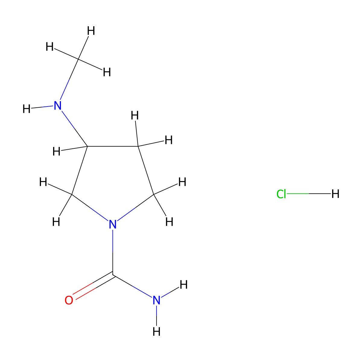 3-(Methylamino)pyrrolidine-1-carboxamide hydrochloride molecular structure, CAS 2770368-64-2