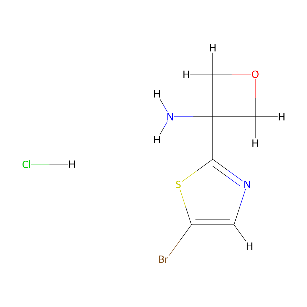 3-(5-Bromo-1,3-thiazol-2-yl)oxetan-3-amine hydrochloride molecular structure, CAS 2770368-66-4