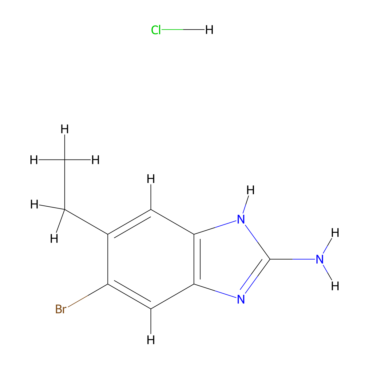 6-bromo-5-ethyl-1H-1,3-benzodiazol-2-amine hydrochloride molecular structure, CAS 2770368-68-6