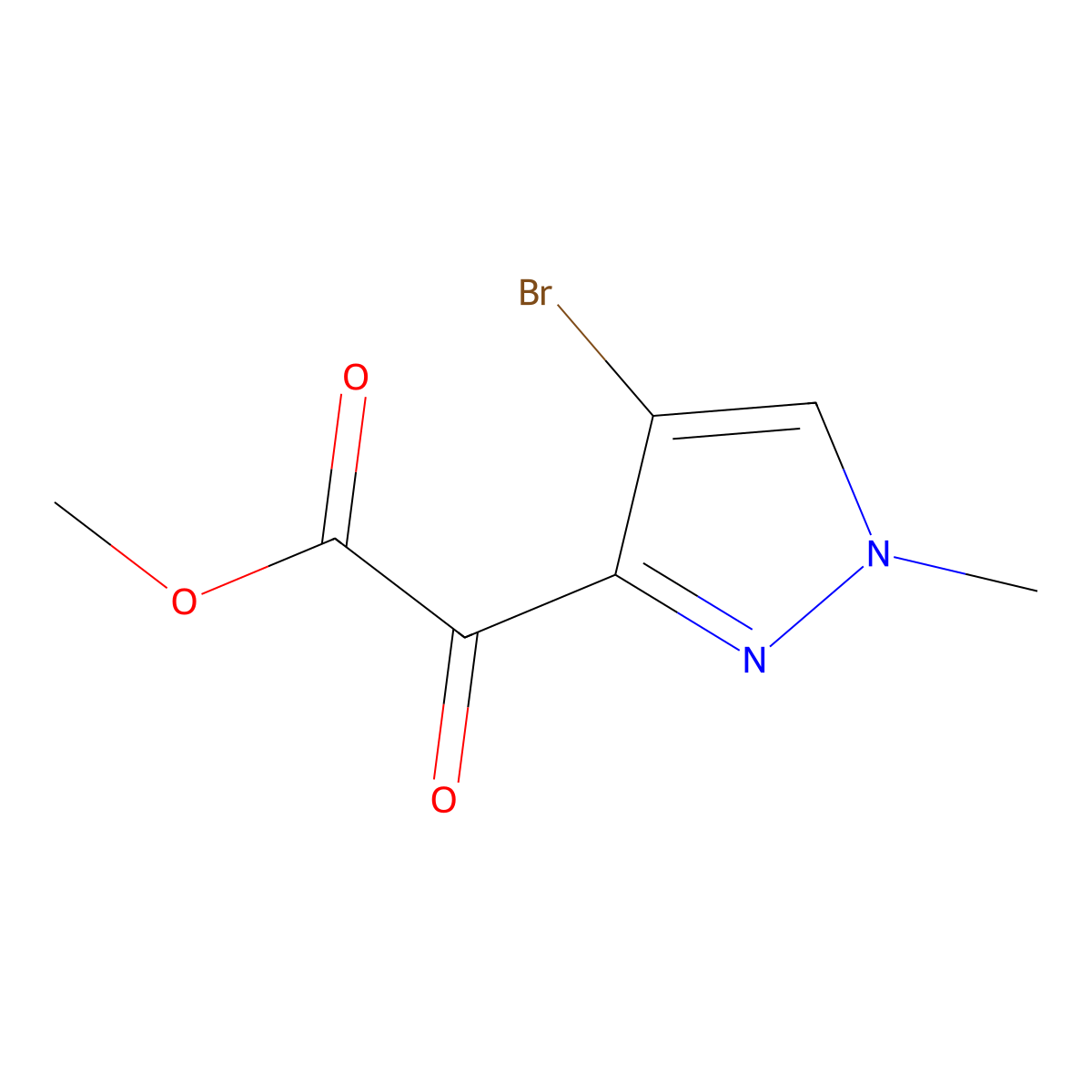 methyl2-(4-bromo-1-methyl-1H-pyrazol-3-yl)-2-oxoacetate molecular structure, CAS 2770368-74-4