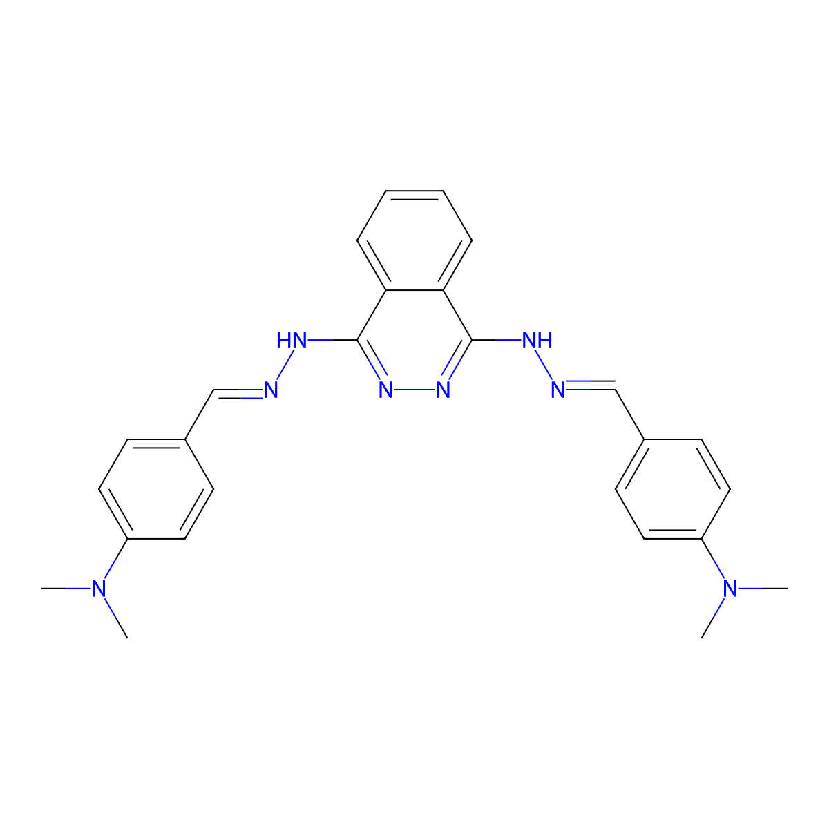 1-N,4-N-bis[[4-(dimethylamino)phenyl]methylideneamino]phthalazine-1,4-diamine molecular structure, CAS 27704-14-9