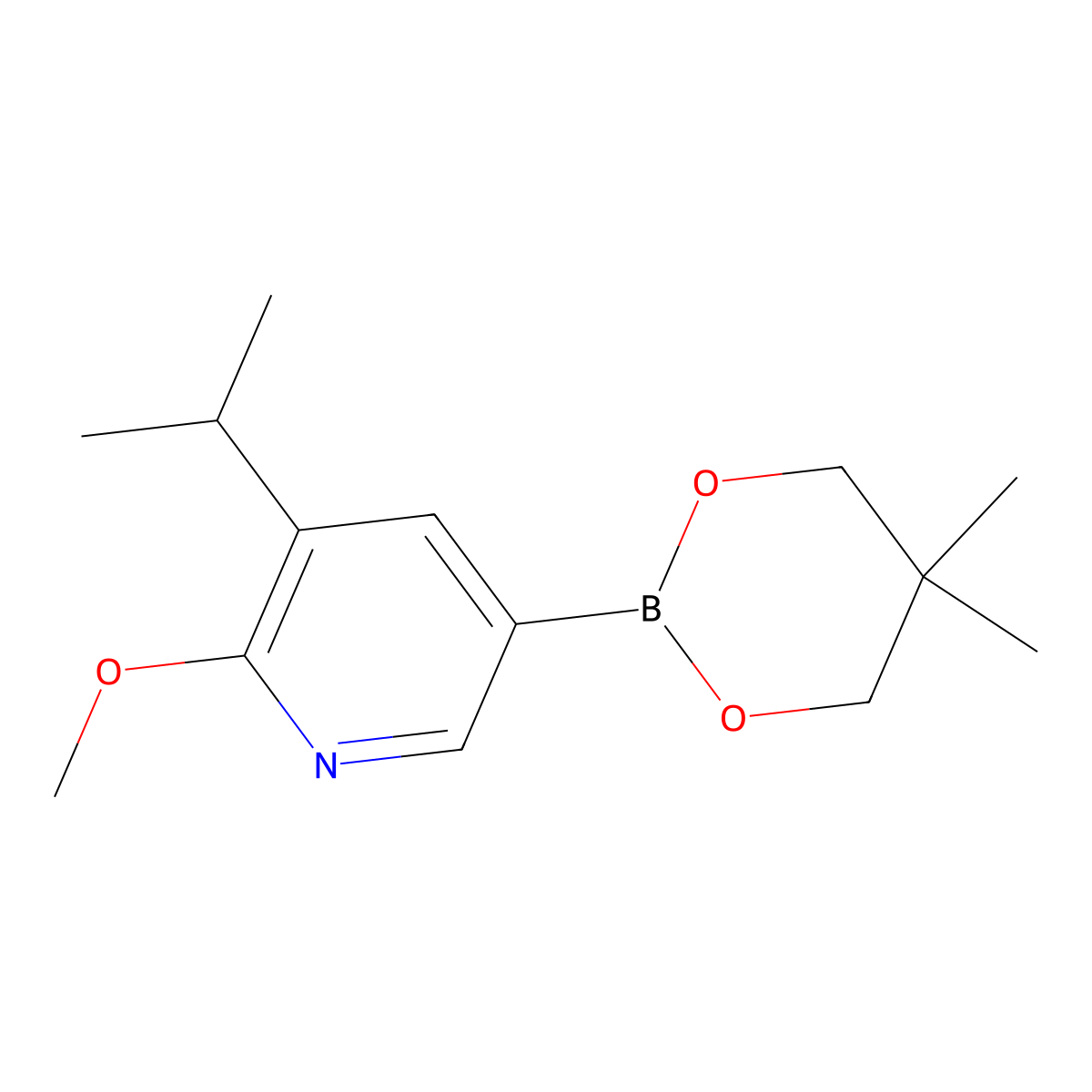 5-(5,5-Dimethyl-1,3,2-dioxaborinan-2-yl)-2-methoxy-3-propan-2-ylpyridine molecular structure, CAS 2770407-55-9