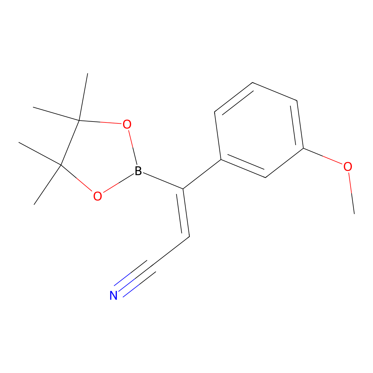 (Z)-3-(3-methoxyphenyl)-3-(4,4,5,5-tetramethyl-1,3,2-dioxaborolan-2-yl)acrylonitrile molecular structure, CAS 2770410-74-5