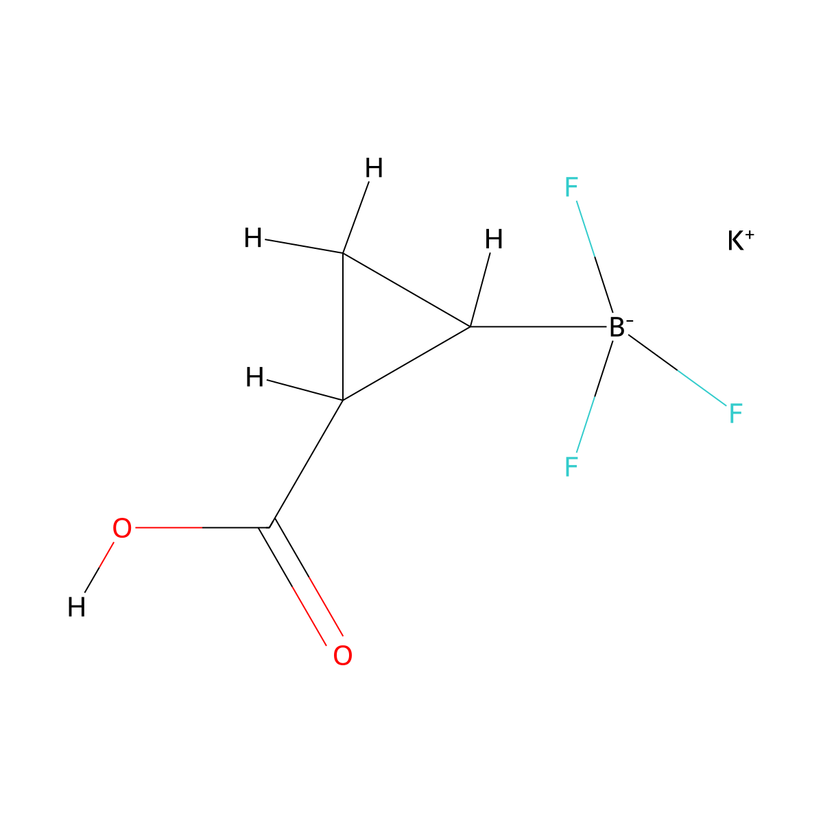 Potassium (2-carboxycyclopropyl)trifluoroboranuide molecular structure, CAS 2770416-43-6