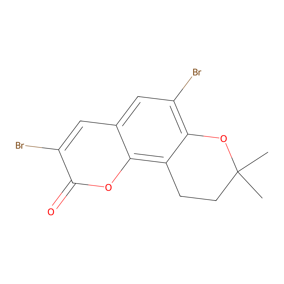 3,6-Dibromo-8,8-dimethyl-9,10-dihydro-2H,8H-pyrano[2,3-F]chromen-2-one molecular structure, CAS 2770448-62-7