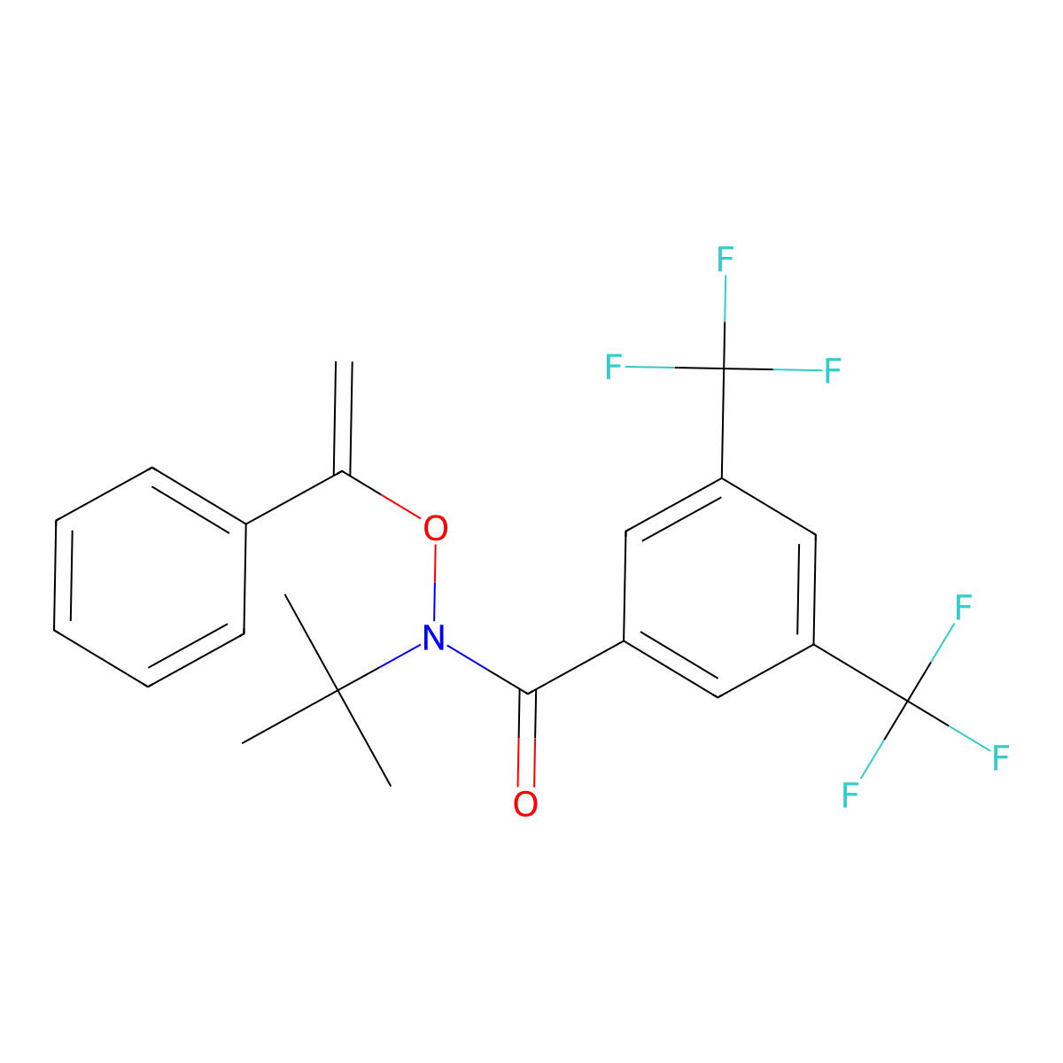 N-(tert-Butyl)-N-((1-phenylvinyl)oxy)-3,5-bis(trifluoromethyl)benzamide molecular structure, CAS 2770450-18-3