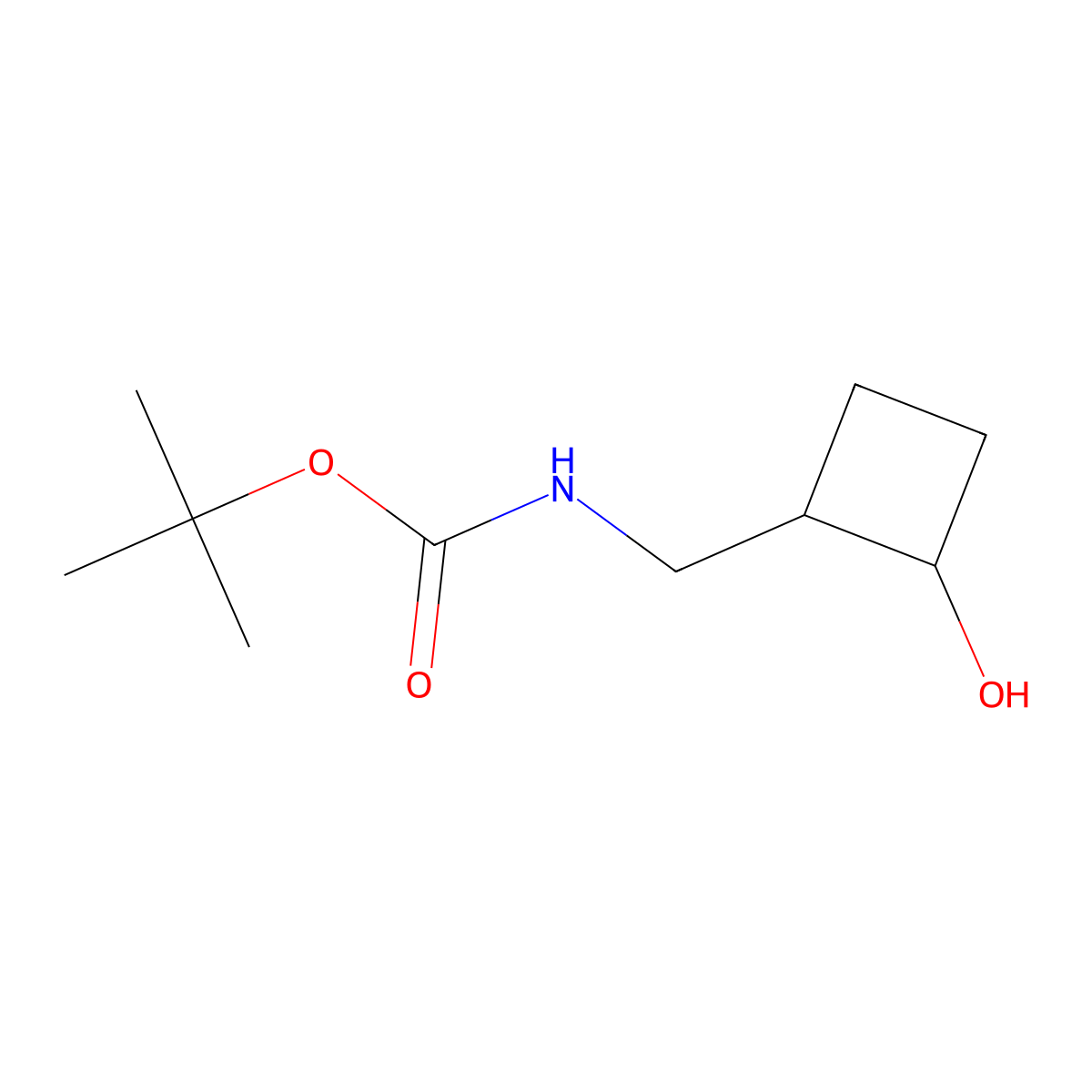 tert-butyl N-{[(1R,2S)-2-hydroxycyclobutyl]methyl}carbamate molecular structure, CAS 2770451-25-5