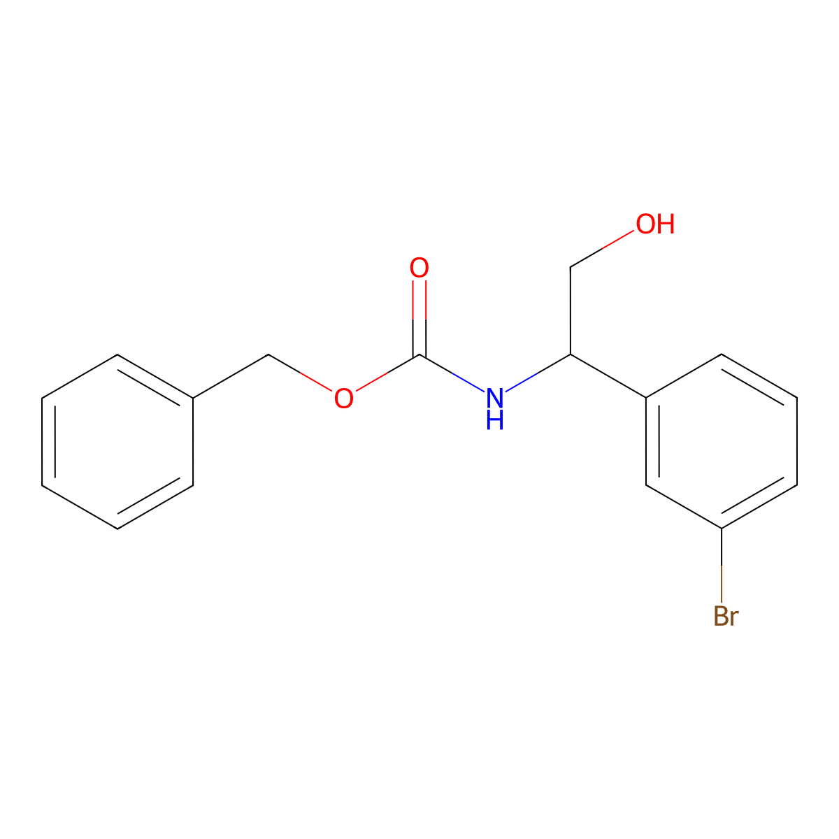 benzyl N-[(1S)-1-(3-bromophenyl)-2-hydroxyethyl]carbamate molecular structure, CAS 2770451-41-5
