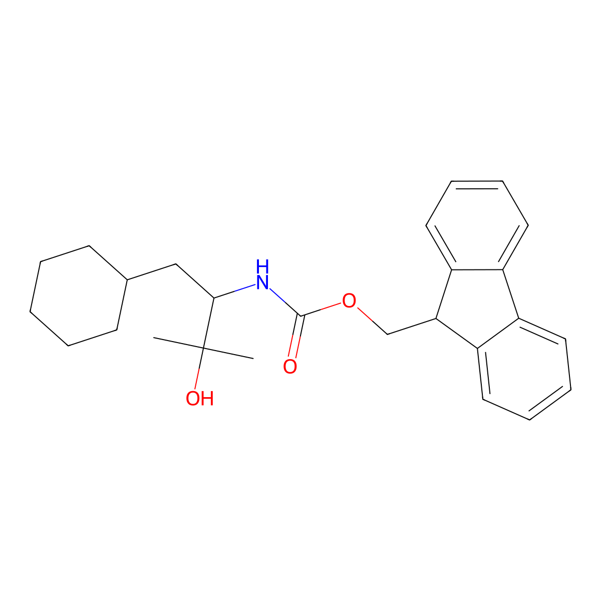 (9H-fluoren-9-yl)methyl N-[(2S)-1-cyclohexyl-3-hydroxy-3-methylbutan-2-yl]carbamate molecular structure, CAS 2770451-55-1