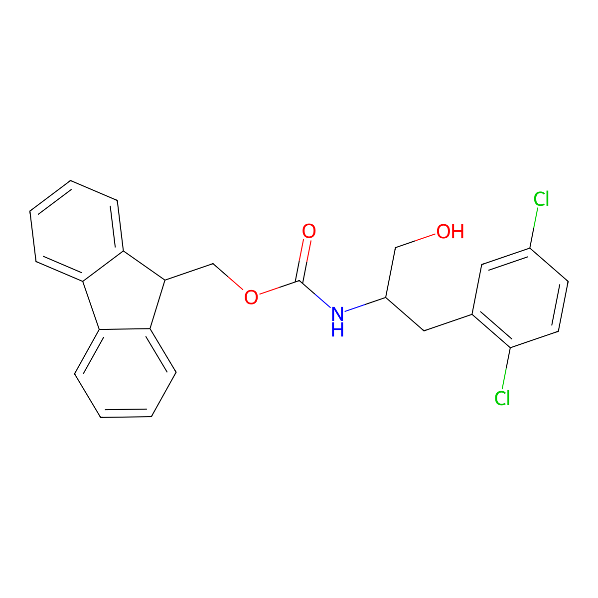 (9H-fluoren-9-yl)methyl N-[(2R)-1-(2,5-dichlorophenyl)-3-hydroxypropan-2-yl]carbamate molecular structure, CAS 2770451-63-1