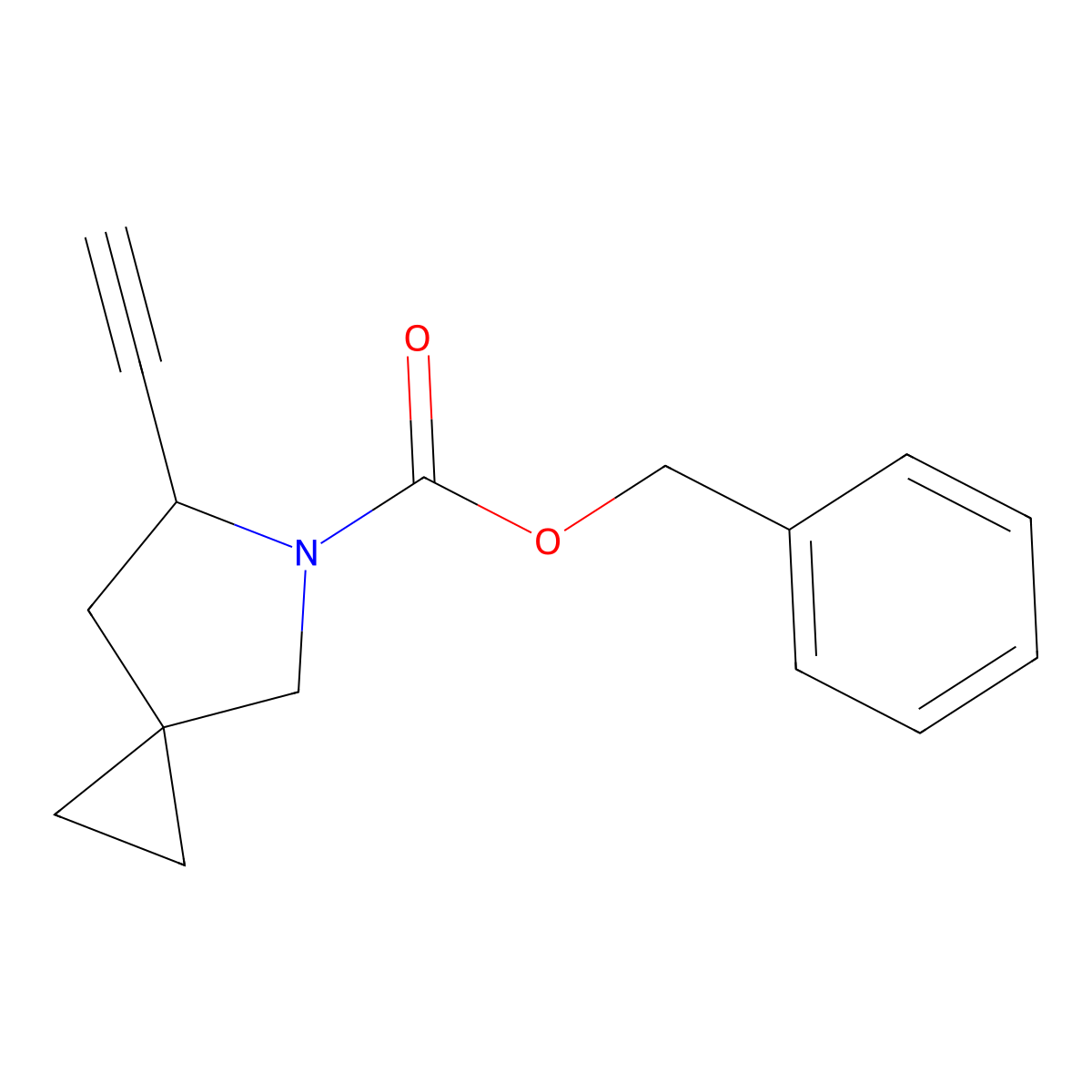 benzyl (6S)-6-ethynyl-5-azaspiro[2.4]heptane-5-carboxylate molecular structure, CAS 2770451-64-2