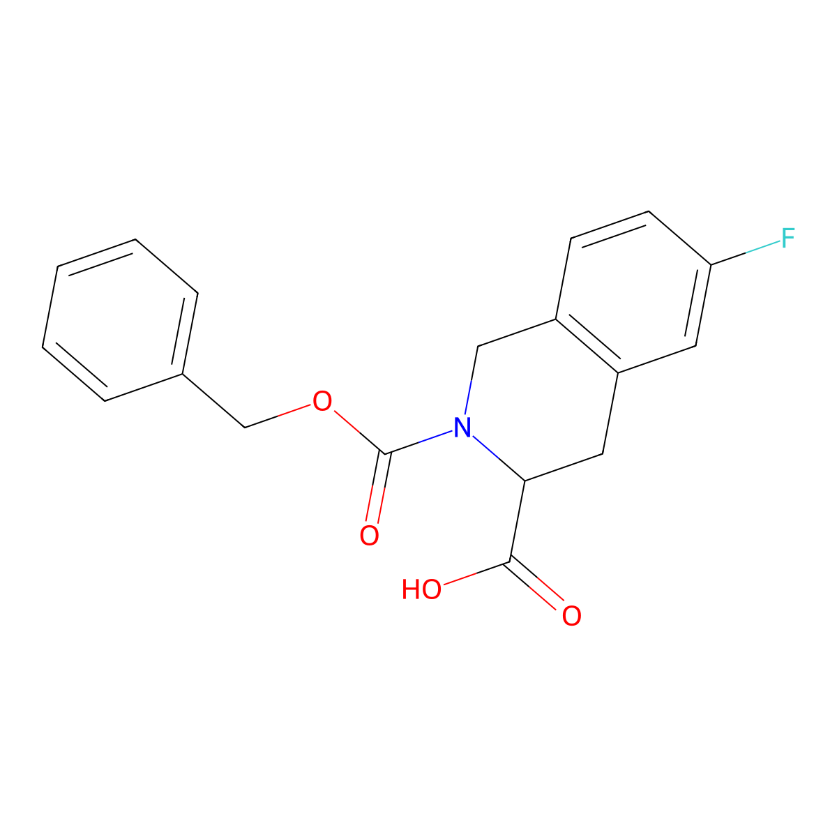 (3R)-2-[(benzyloxy)carbonyl]-6-fluoro-1,2,3,4-tetrahydroisoquinoline-3-carboxylic acid molecular structure, CAS 2770452-24-7