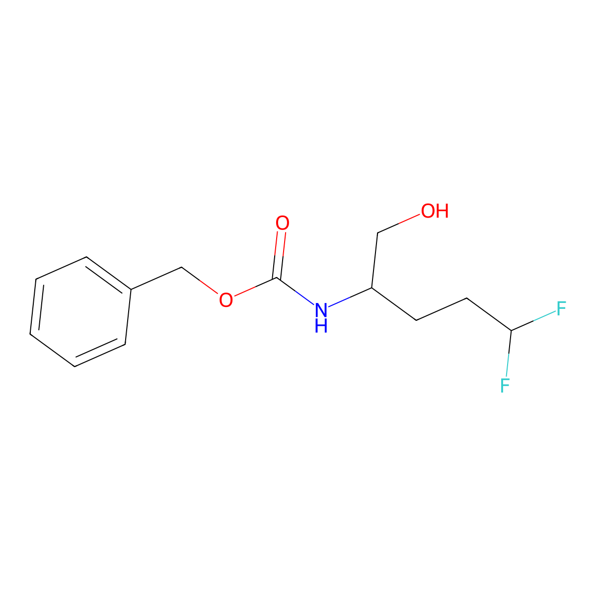 benzyl N-[(2S)-5,5-difluoro-1-hydroxypentan-2-yl]carbamate molecular structure, CAS 2770452-26-9