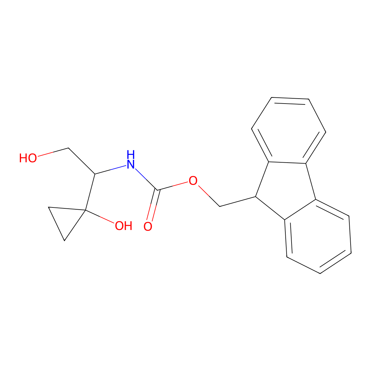 (9H-fluoren-9-yl)methyl N-[(1R)-2-hydroxy-1-(1-hydroxycyclopropyl)ethyl]carbamate molecular structure, CAS 2770452-31-6