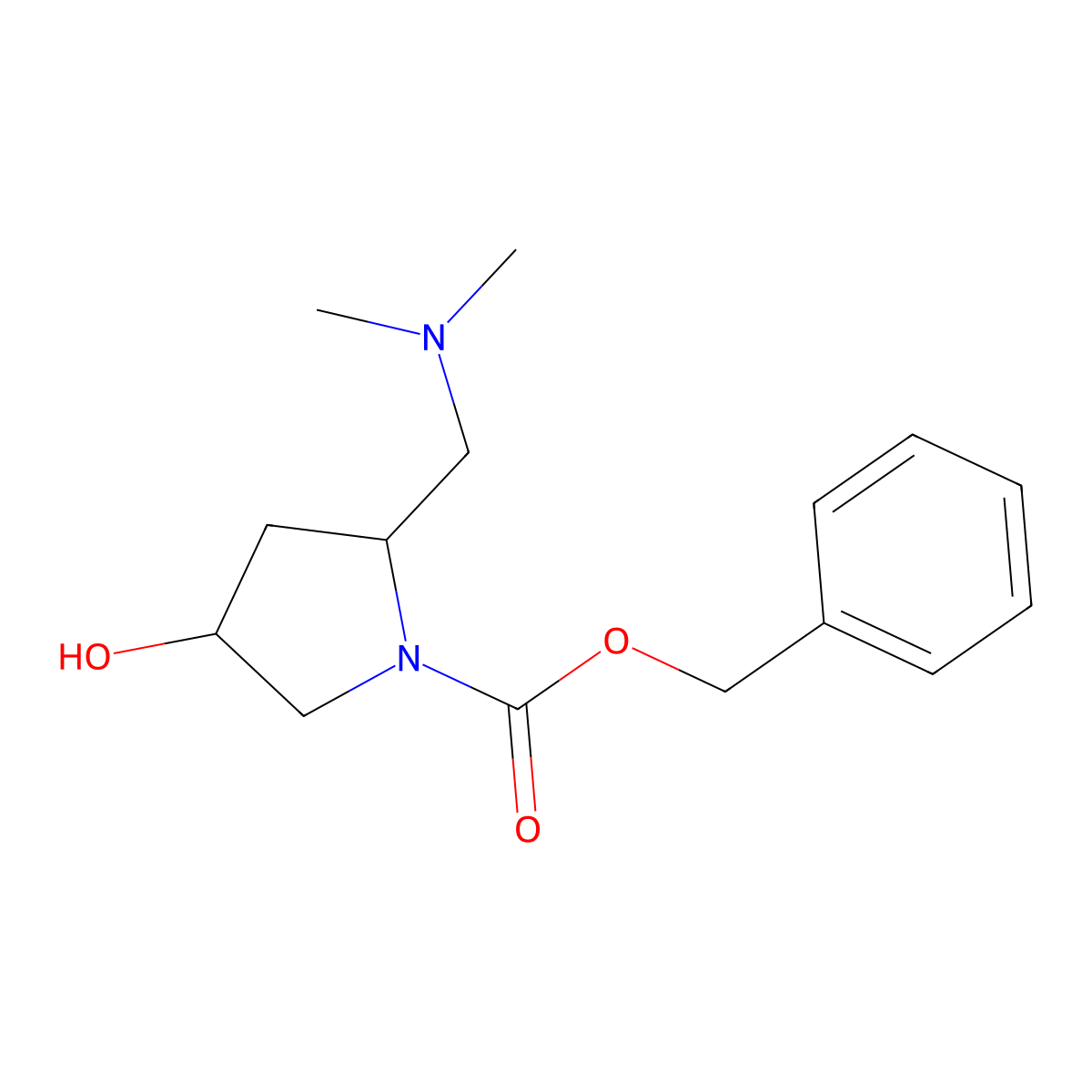 benzyl (2S,4S)-2-[(dimethylamino)methyl]-4-hydroxypyrrolidine-1-carboxylate molecular structure, CAS 2770452-45-2