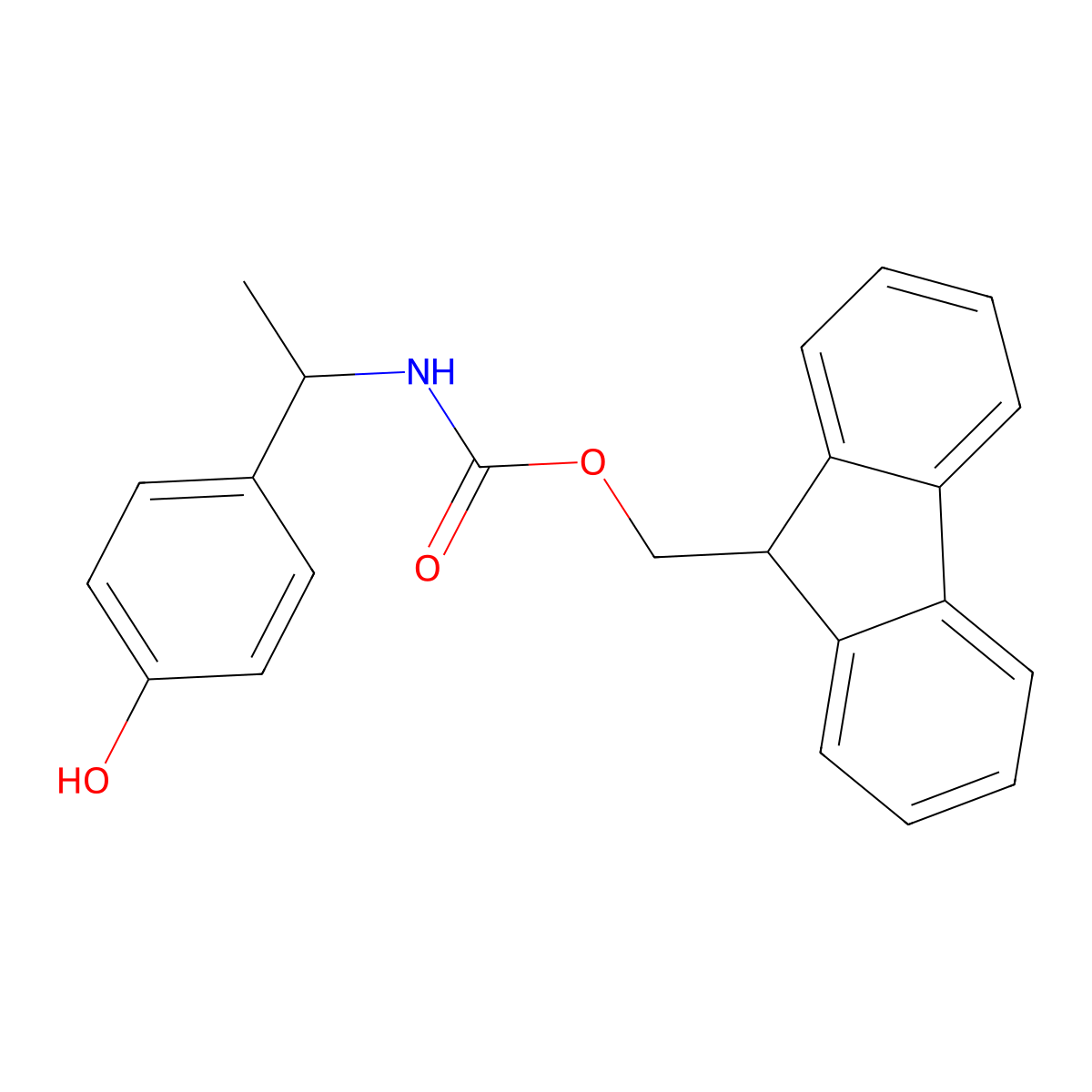 (9H-fluoren-9-yl)methyl N-[(1R)-1-(4-hydroxyphenyl)ethyl]carbamate molecular structure, CAS 2770452-64-5