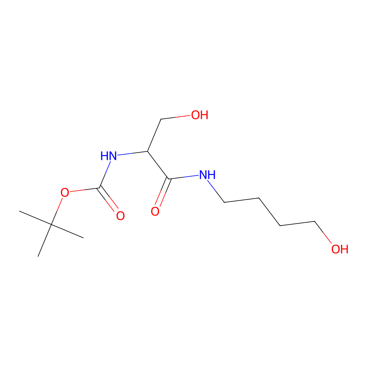 tert-butyl N-[(1S)-2-hydroxy-1-[(4-hydroxybutyl)carbamoyl]ethyl]carbamate molecular structure, CAS 2770452-65-6
