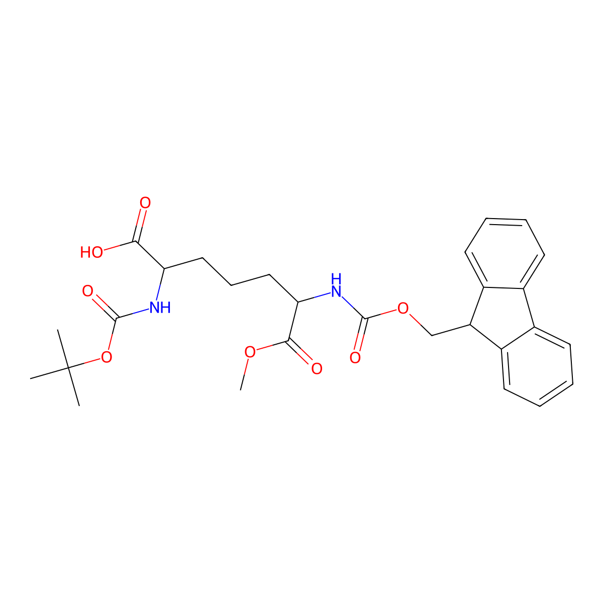 (2S,6R)-2-{[(tert-butoxy)carbonyl]amino}-6-({[(9H-fluoren-9-yl)methoxy]carbonyl}amino)-7-methoxy-7-oxoheptanoic acid molecular structure, CAS 2770452-91-8