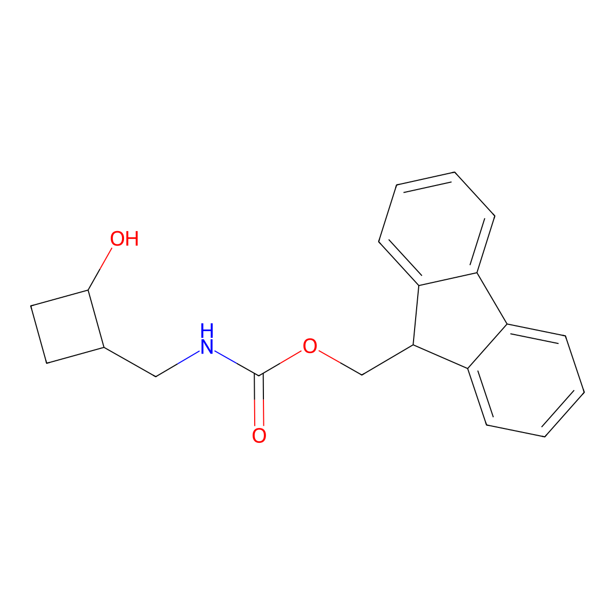 (9H-fluoren-9-yl)methyl N-{[(1R,2S)-2-hydroxycyclobutyl]methyl}carbamate molecular structure, CAS 2770452-92-9