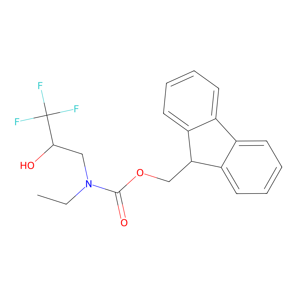 (9H-fluoren-9-yl)methyl N-ethyl-N-[(2S)-3,3,3-trifluoro-2-hydroxypropyl]carbamate molecular structure, CAS 2770452-96-3