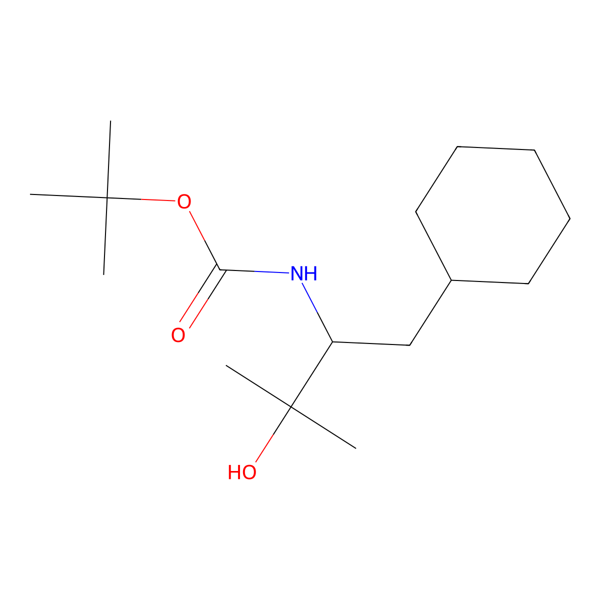 tert-butyl N-[(2S)-1-cyclohexyl-3-hydroxy-3-methylbutan-2-yl]carbamate molecular structure, CAS 2770453-06-8