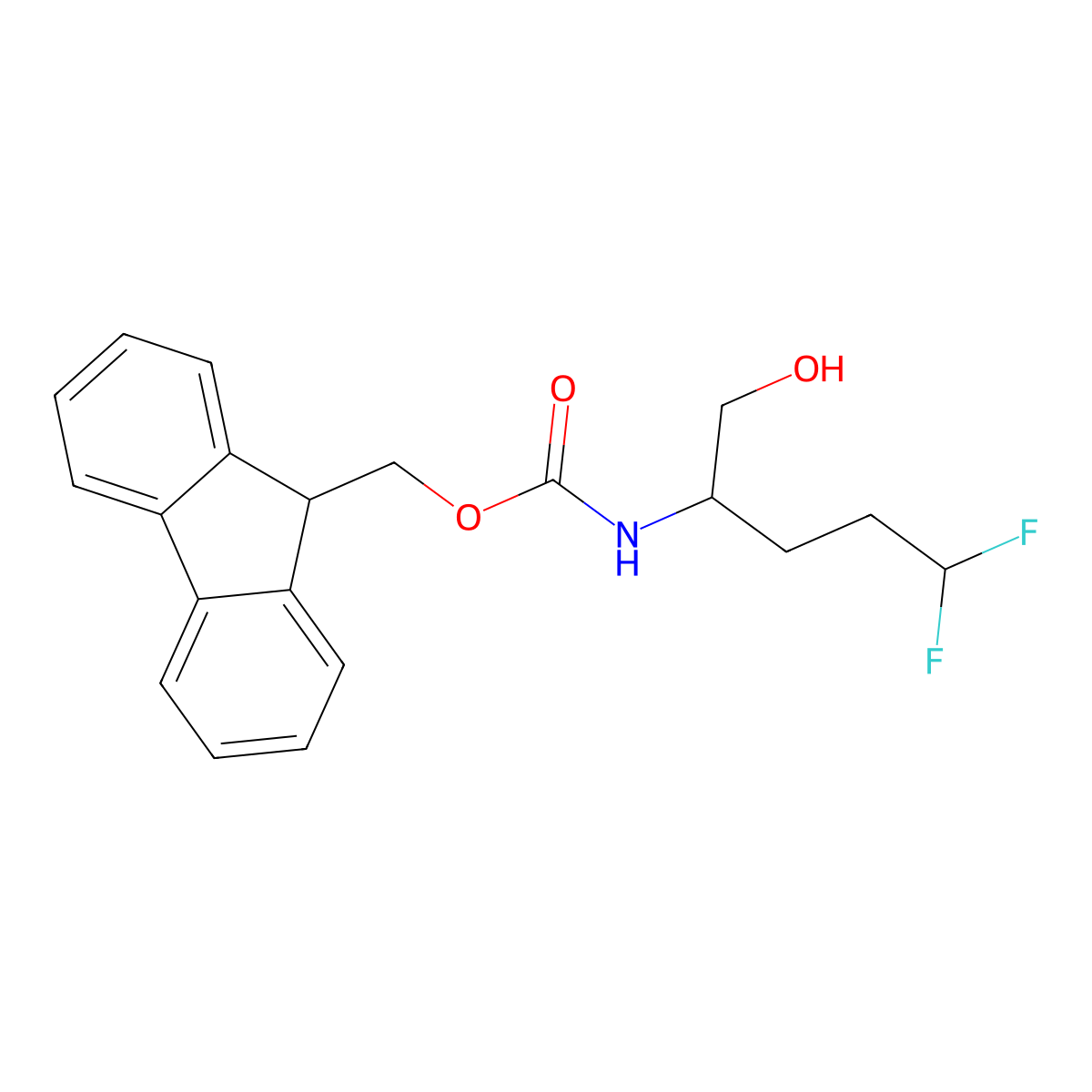 (9H-fluoren-9-yl)methyl N-[(2R)-5,5-difluoro-1-hydroxypentan-2-yl]carbamate molecular structure, CAS 2770453-09-1