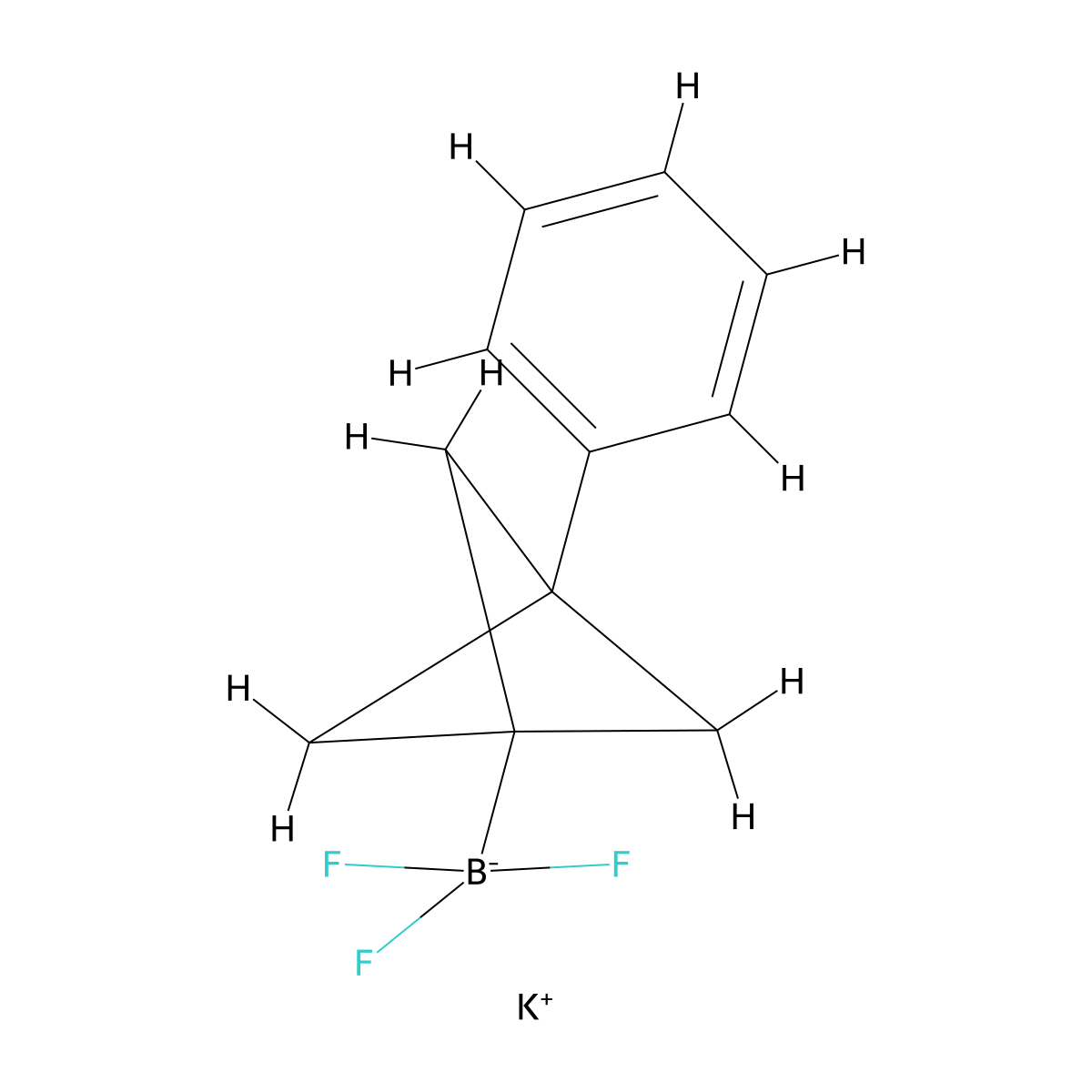 Potassiumtrifluoro({3-phenylbicyclo[1.1.1]pentan-1-yl})boranuide molecular structure, CAS 2770454-51-6