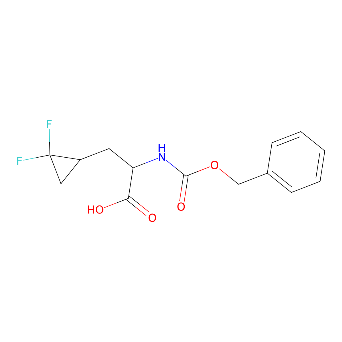 (2R)-2-{[(benzyloxy)carbonyl]amino}-3-(2,2-difluorocyclopropyl)propanoic acid molecular structure, CAS 2770475-10-8