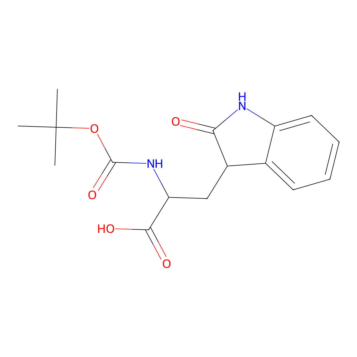 (2S)-2-{[(tert-butoxy)carbonyl]amino}-3-(2-oxo-2,3-dihydro-1H-indol-3-yl)propanoic acid molecular structure, CAS 2770475-13-1