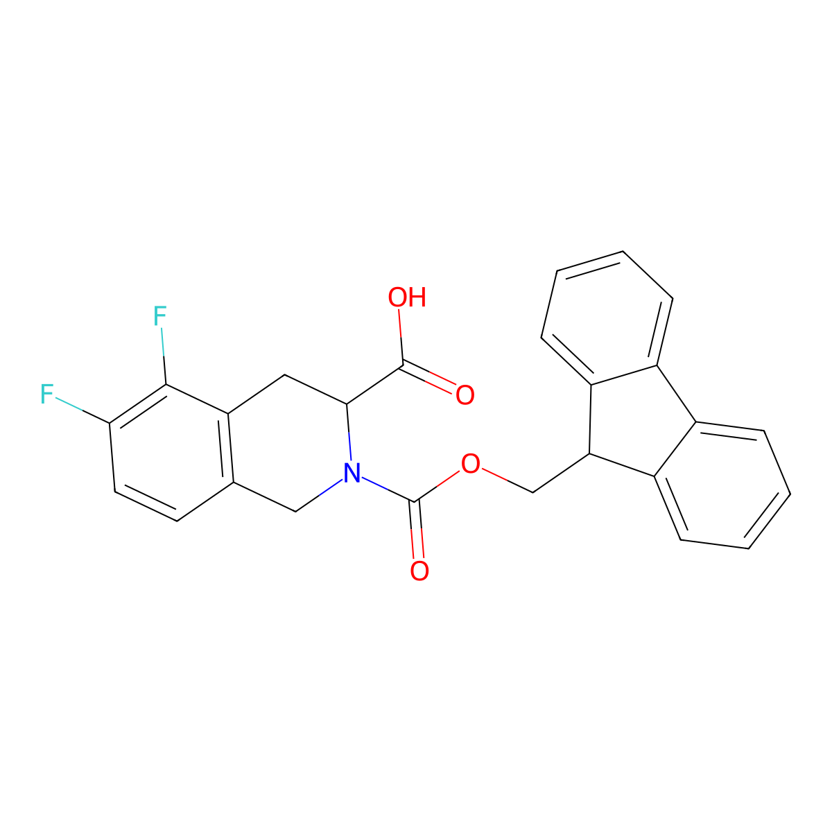 2-{[(9H-fluoren-9-yl)methoxy]carbonyl}-5,6-difluoro-1,2,3,4-tetrahydroisoquinoline-3-carboxylic acid molecular structure, CAS 2770486-31-0
