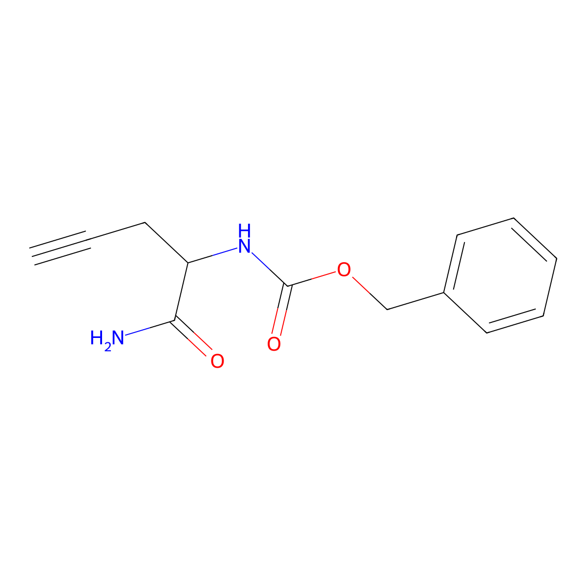 benzyl N-(1-carbamoylbut-3-yn-1-yl)carbamate molecular structure, CAS 2770486-39-8