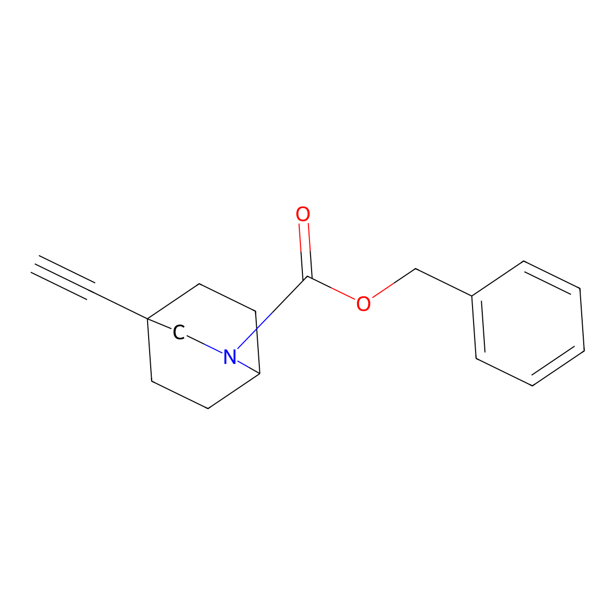 Benzyl 4-ethynyl-2-azabicyclo[2.2.2]octane-2-carboxylate molecular structure, CAS 2770486-41-2