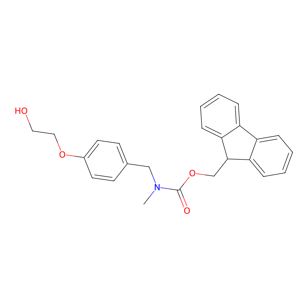 (9H-fluoren-9-yl)methyl N-{[4-(2-hydroxyethoxy)phenyl]methyl}-N-methylcarbamate molecular structure, CAS 2770486-59-2