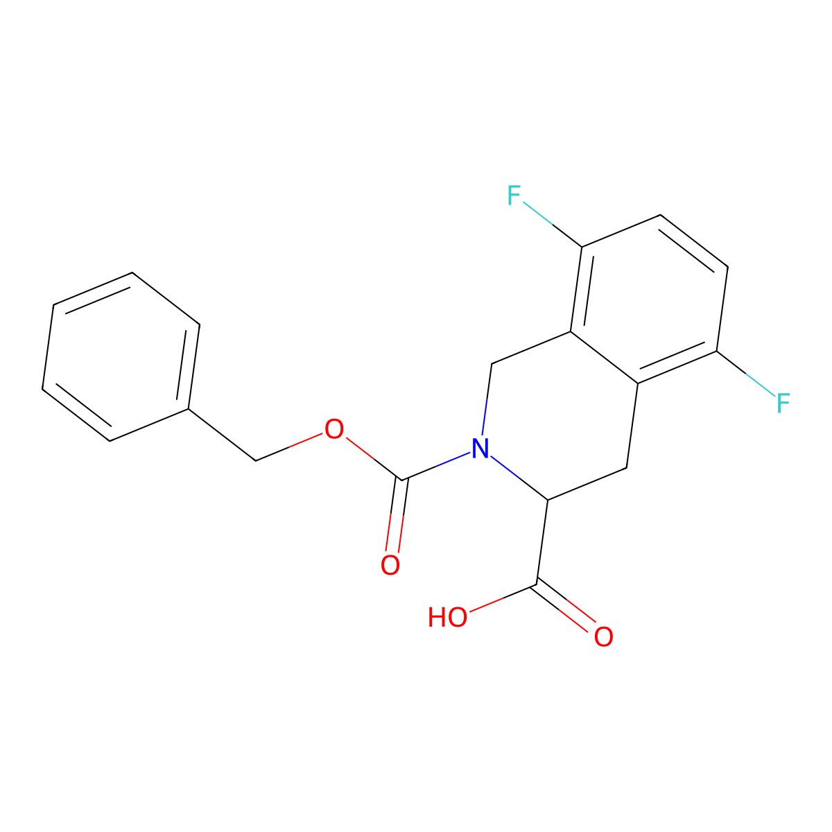 2-[(Benzyloxy)carbonyl]-5,8-difluoro-1,2,3,4-tetrahydroisoquinoline-3-carboxylic acid molecular structure, CAS 2770486-65-0
