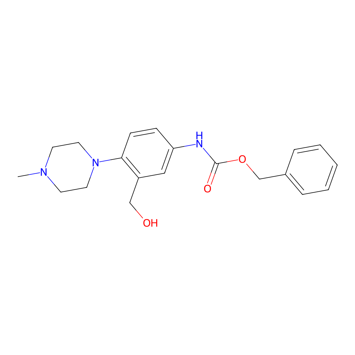 benzyl N-[3-(hydroxymethyl)-4-(4-methylpiperazin-1-yl)phenyl]carbamate molecular structure, CAS 2770486-69-4