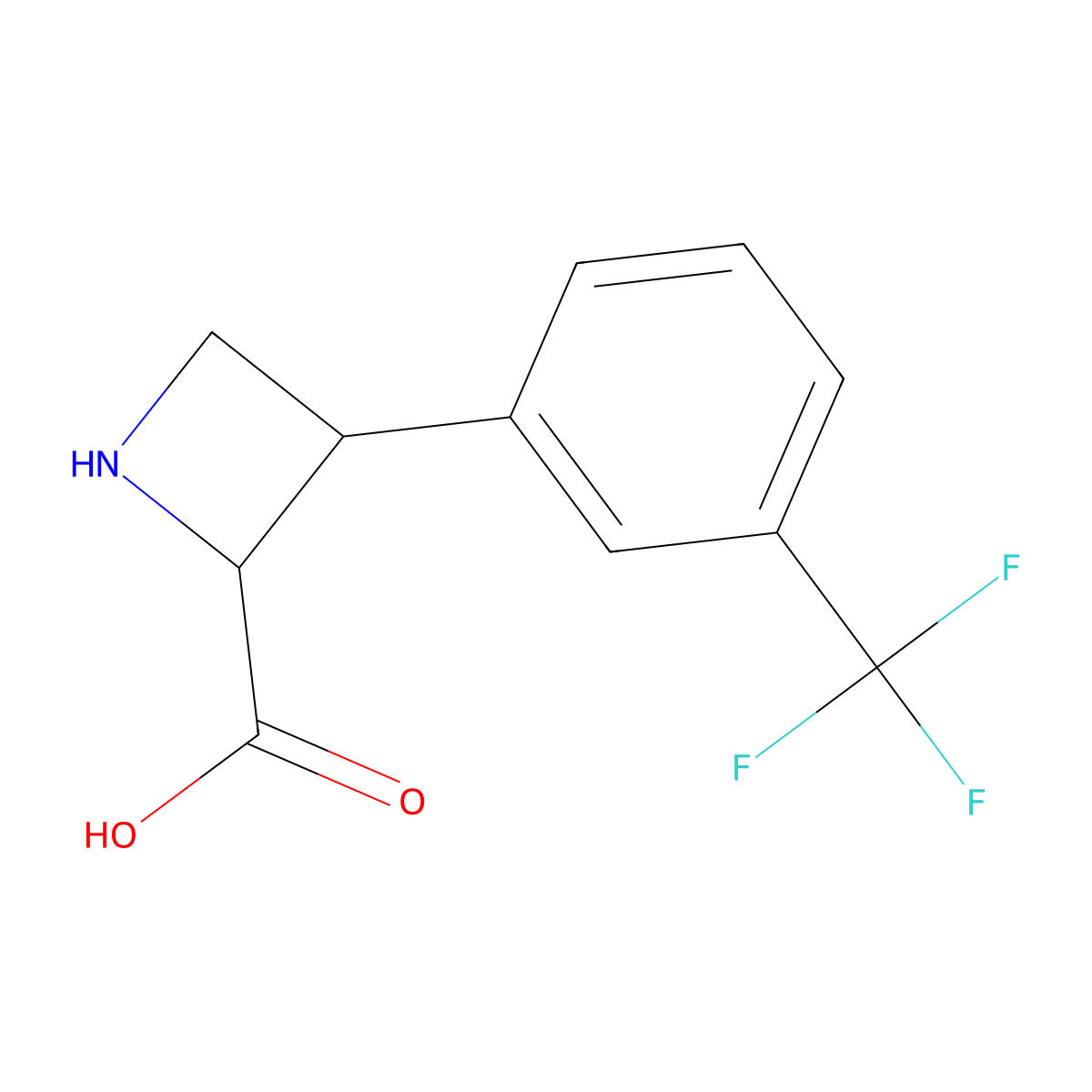 3-[3-(Trifluoromethyl)phenyl]azetidine-2-carboxylic acid molecular structure, CAS 2770486-92-3