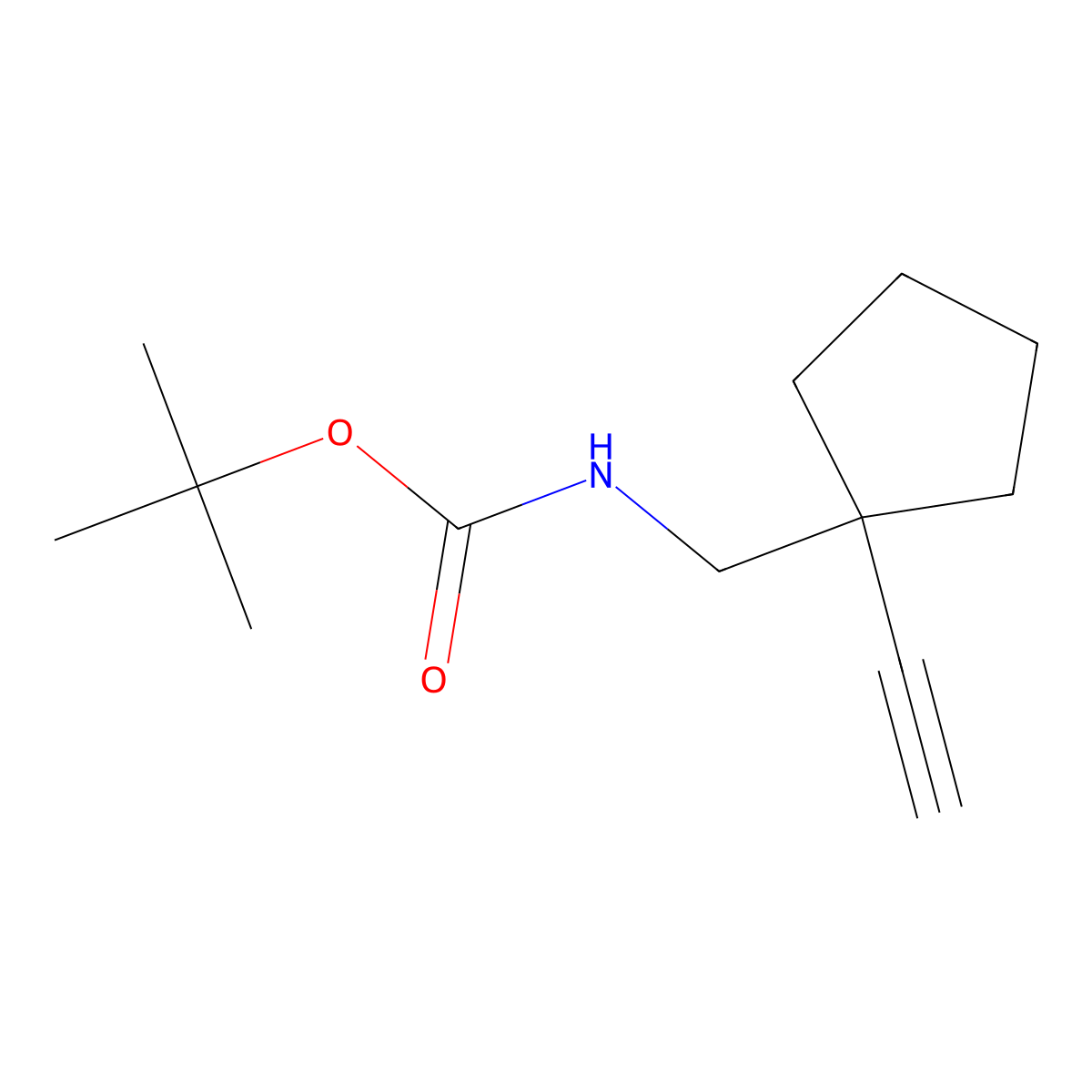 tert-butyl N-[(1-ethynylcyclopentyl)methyl]carbamate molecular structure, CAS 2770486-98-9