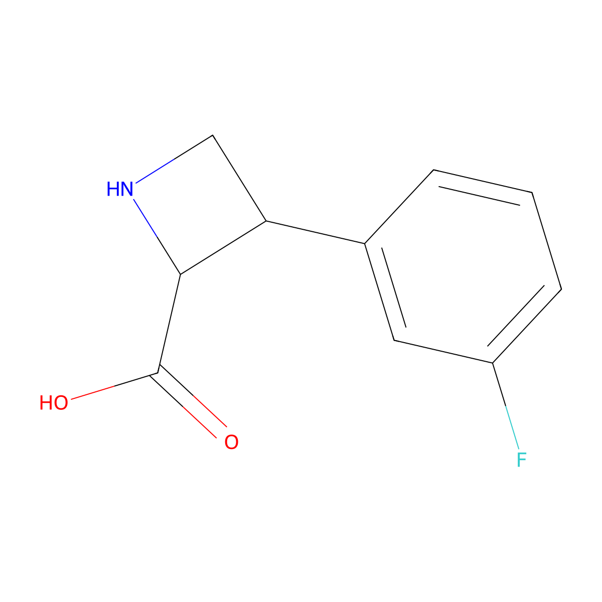 3-(3-Fluorophenyl)azetidine-2-carboxylic acid molecular structure, CAS 2770487-00-6