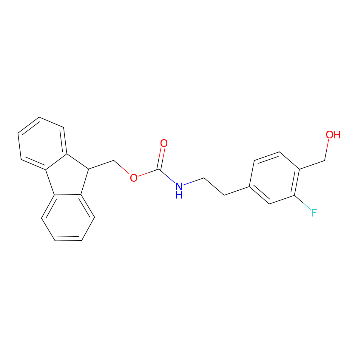 (9H-fluoren-9-yl)methyl N-{2-[3-fluoro-4-(hydroxymethyl)phenyl]ethyl}carbamate molecular structure, CAS 2770487-05-1