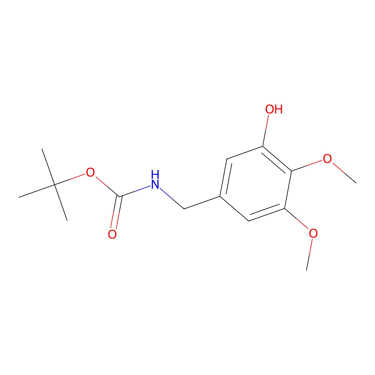 tert-butyl N-[(3-hydroxy-4,5-dimethoxyphenyl)methyl]carbamate molecular structure, CAS 2770487-30-2