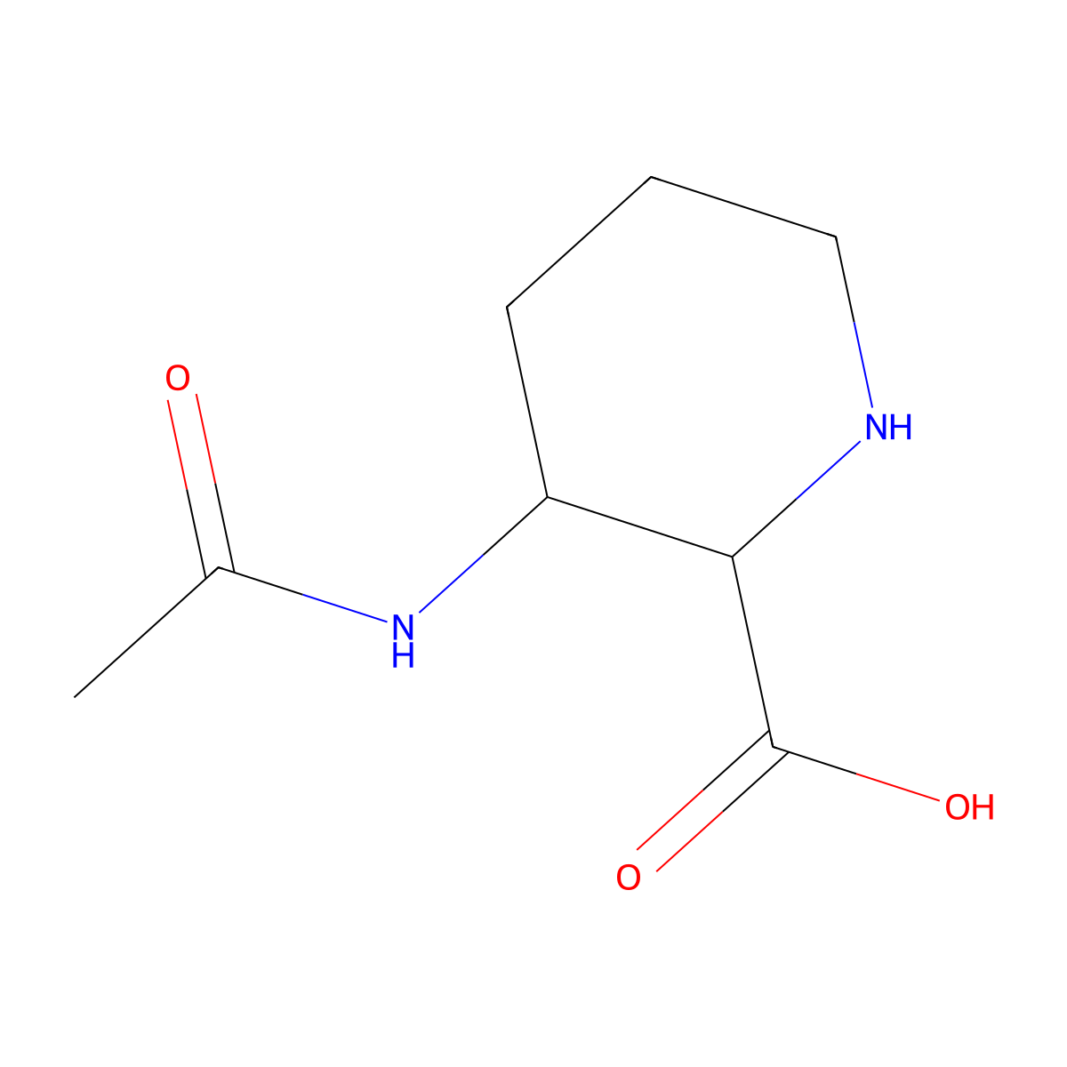3-Acetamidopiperidine-2-carboxylic acid molecular structure, CAS 2770487-34-6