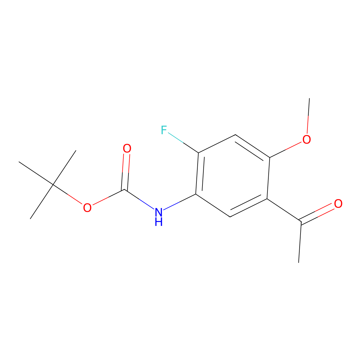 tert-butyl N-(5-acetyl-2-fluoro-4-methoxyphenyl)carbamate molecular structure, CAS 2770487-37-9