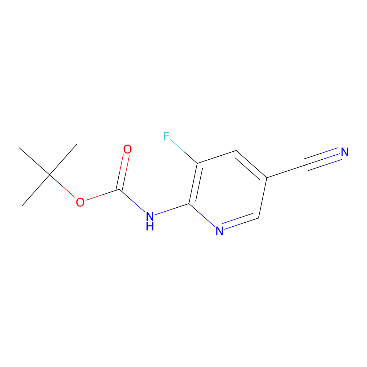 tert-butyl N-(5-cyano-3-fluoropyridin-2-yl)carbamate molecular structure, CAS 2770487-59-5