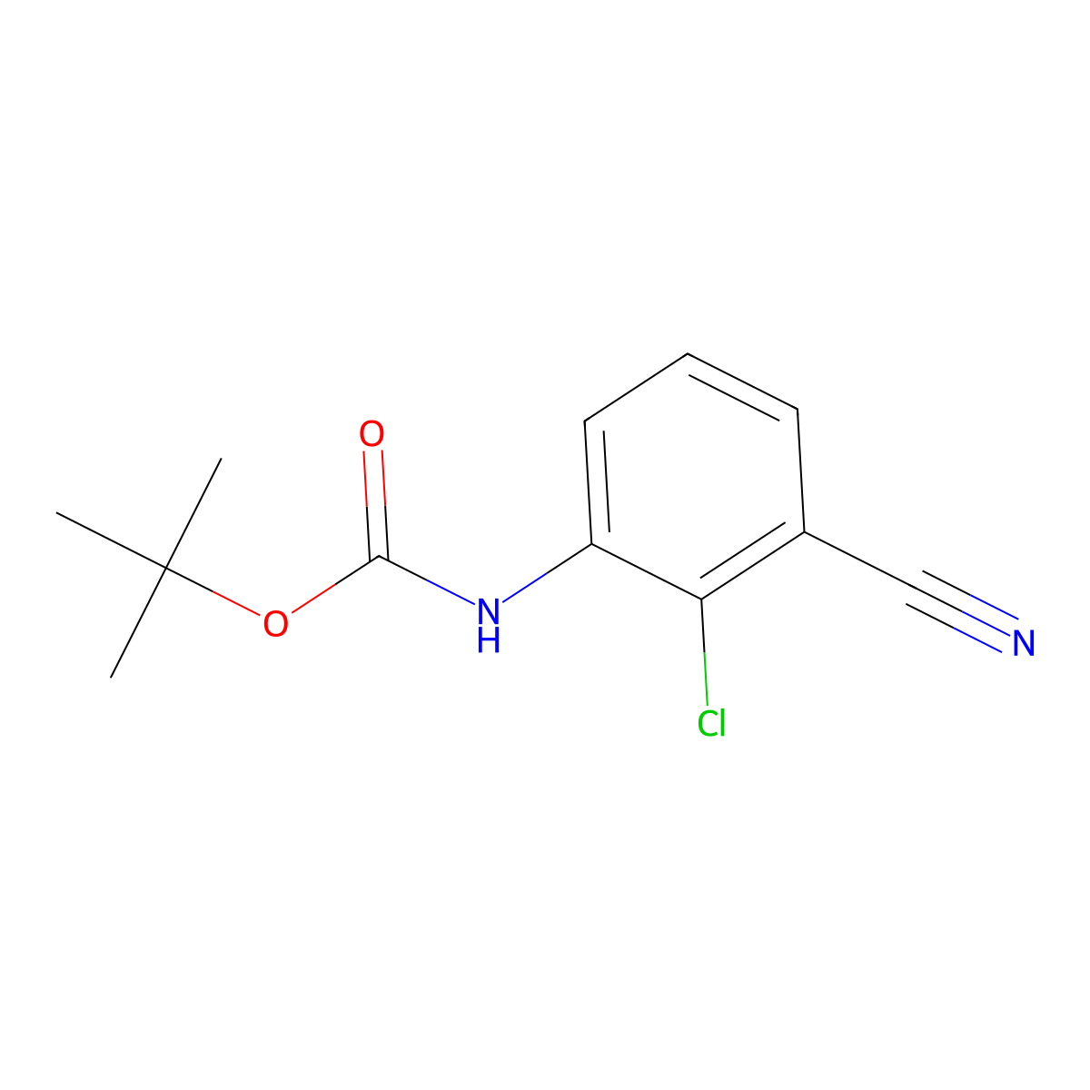 tert-butyl N-(2-chloro-3-cyanophenyl)carbamate molecular structure, CAS 2770487-60-8