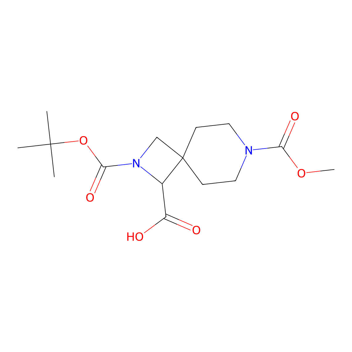 2-[(Tert-butoxy)carbonyl]-7-(methoxycarbonyl)-2,7-diazaspiro[3.5]nonane-1-carboxylic acid molecular structure, CAS 2770487-89-1