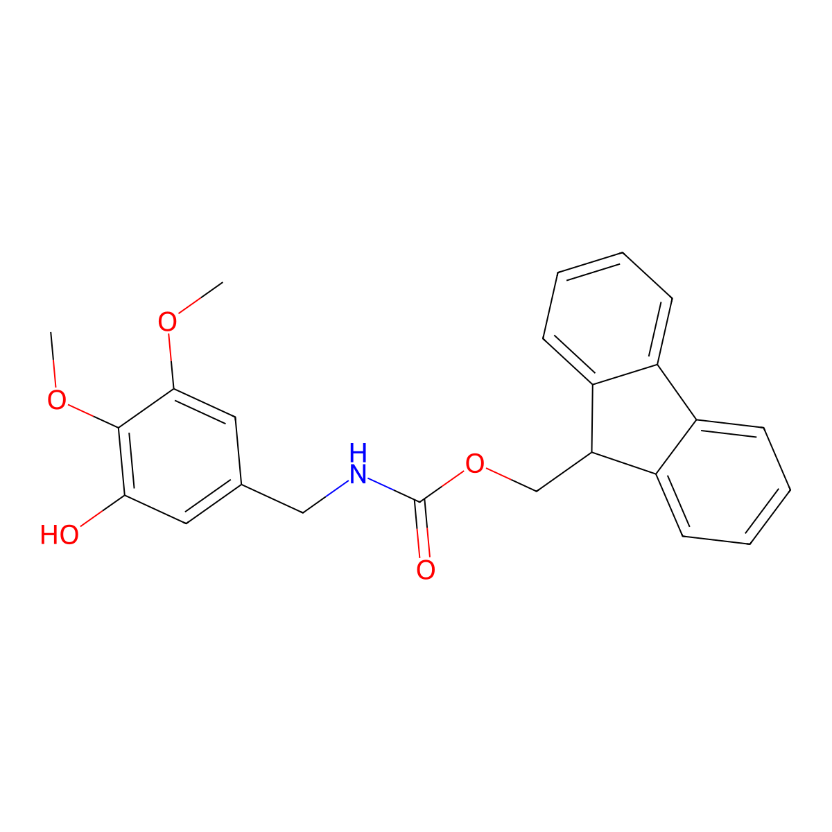 (9H-fluoren-9-yl)methyl N-[(3-hydroxy-4,5-dimethoxyphenyl)methyl]carbamate molecular structure, CAS 2770488-15-6