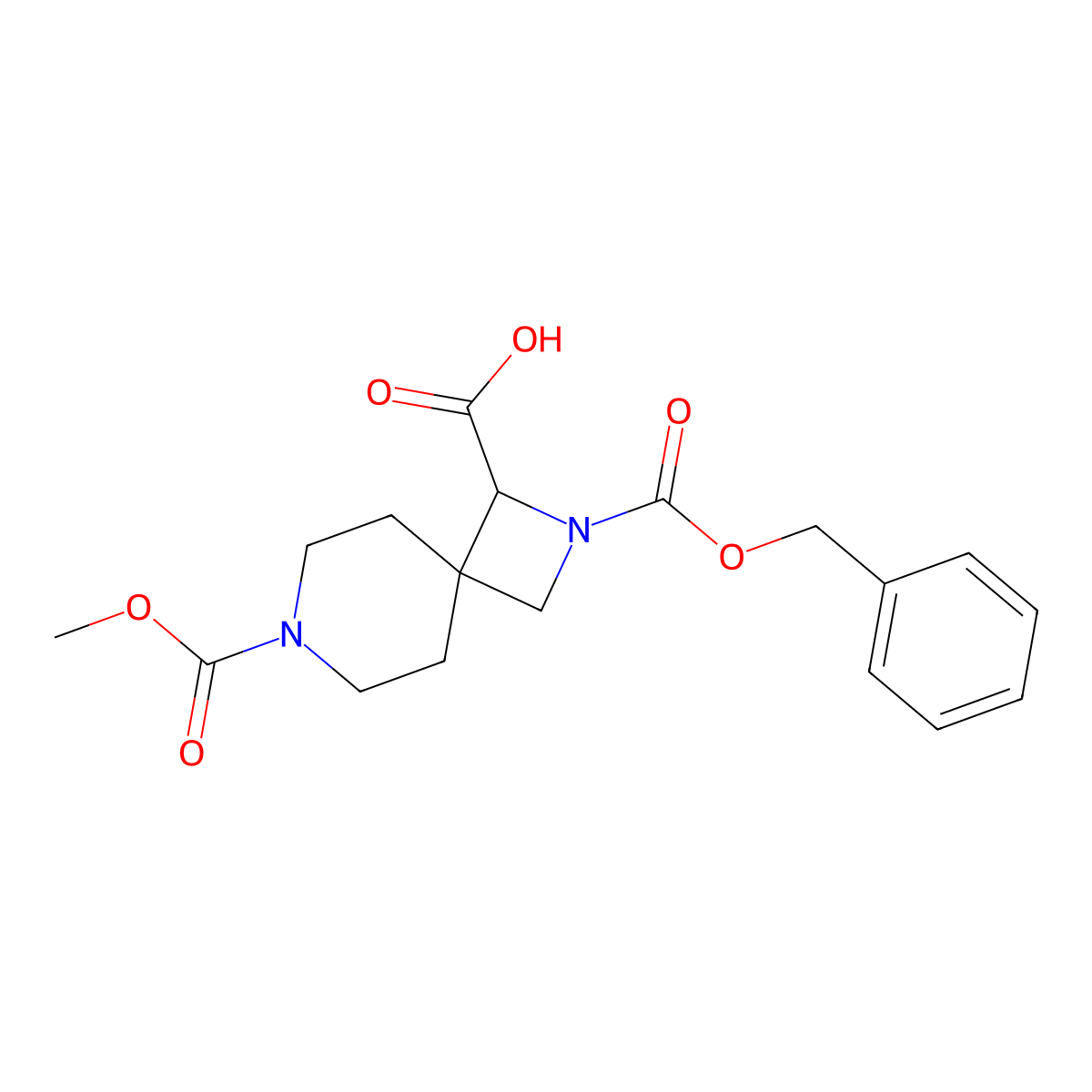 2-[(Benzyloxy)carbonyl]-7-(methoxycarbonyl)-2,7-diazaspiro[3.5]nonane-1-carboxylic acid molecular structure, CAS 2770493-91-7