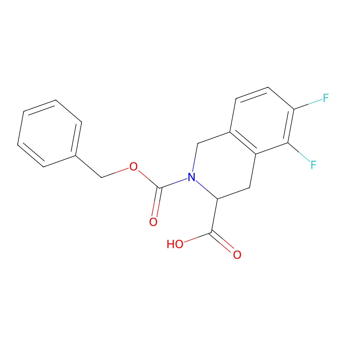 2-[(Benzyloxy)carbonyl]-5,6-difluoro-1,2,3,4-tetrahydroisoquinoline-3-carboxylic acid molecular structure, CAS 2770493-92-8