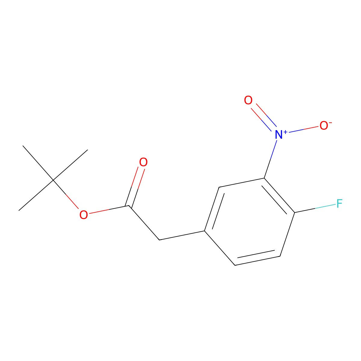 Tert-butyl 2-(4-fluoro-3-nitrophenyl)acetate molecular structure, CAS 2770493-94-0